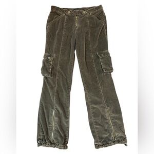 Y2K Vintage Wet Seal Brown Corduroy Low Rise Cargo Pants Size 7